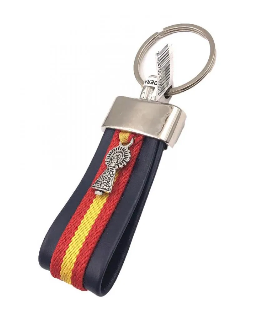 LLAVEROS BONITOS PARA HOMBRE CON BANDERA DE ESPAÑA Y VIRGEN DEL ROCIO