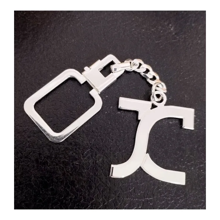 Llaveros de iniciales entrelazadas personalizado plata de ley