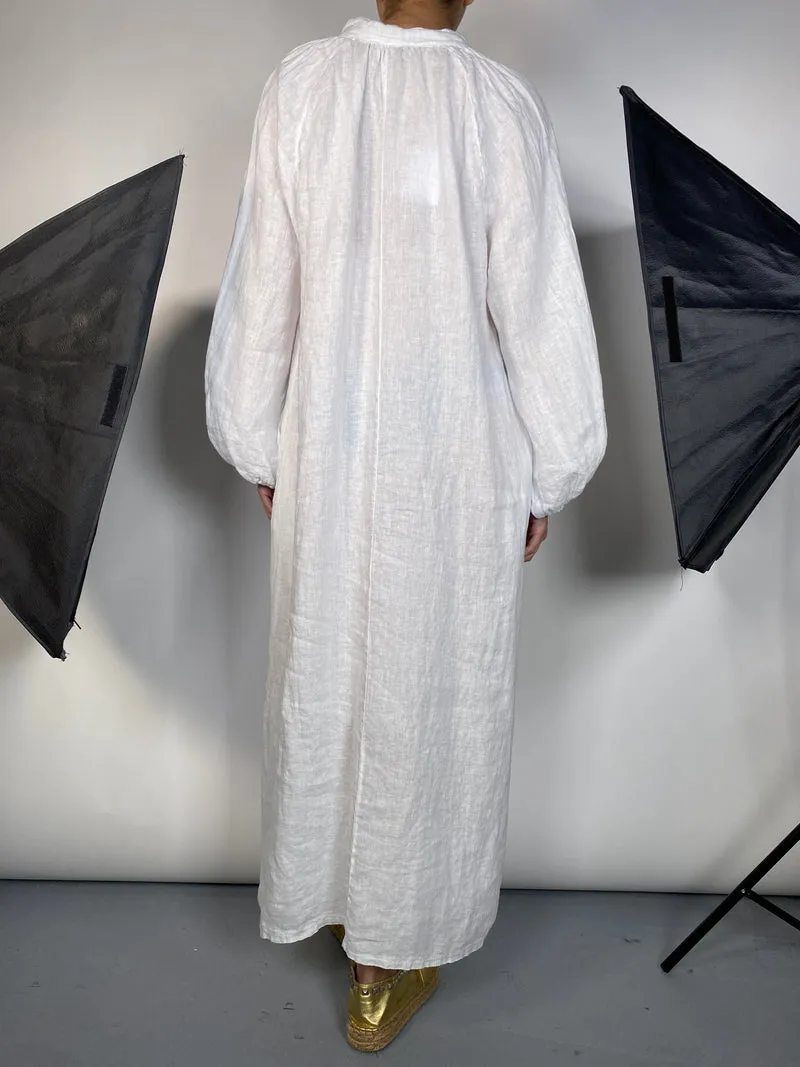 MAGMA Vestido Blanco Lino