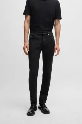 Maine Vaqueros regular fit de denim italiano negro supersuave