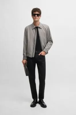 Maine Vaqueros regular fit de denim italiano negro supersuave