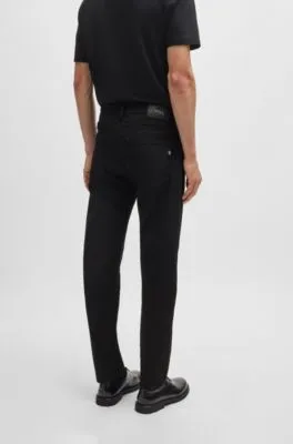 Maine Vaqueros regular fit de denim italiano negro supersuave
