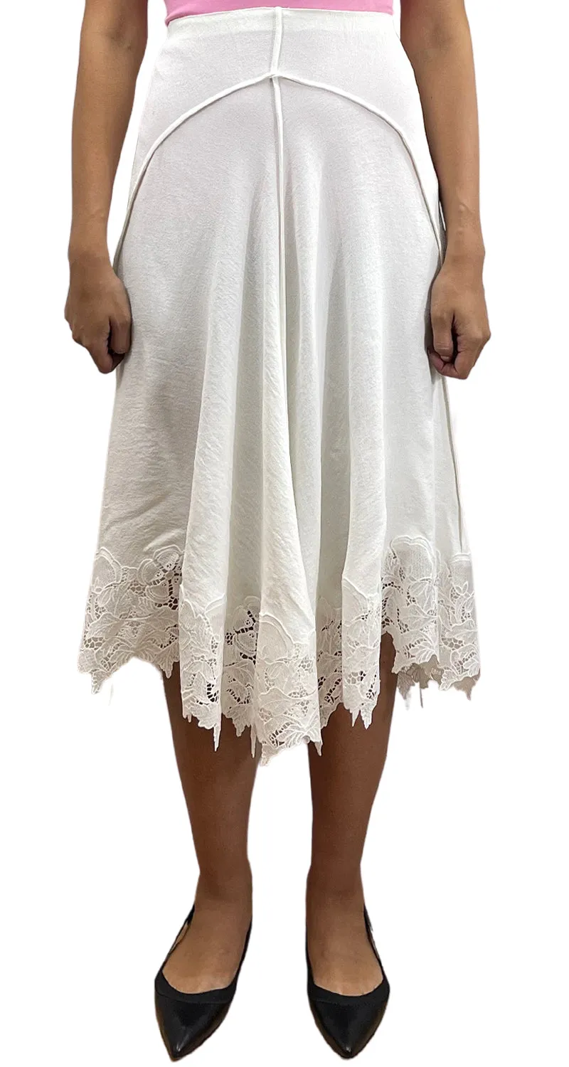 MAJE Falda Blanca Macramé