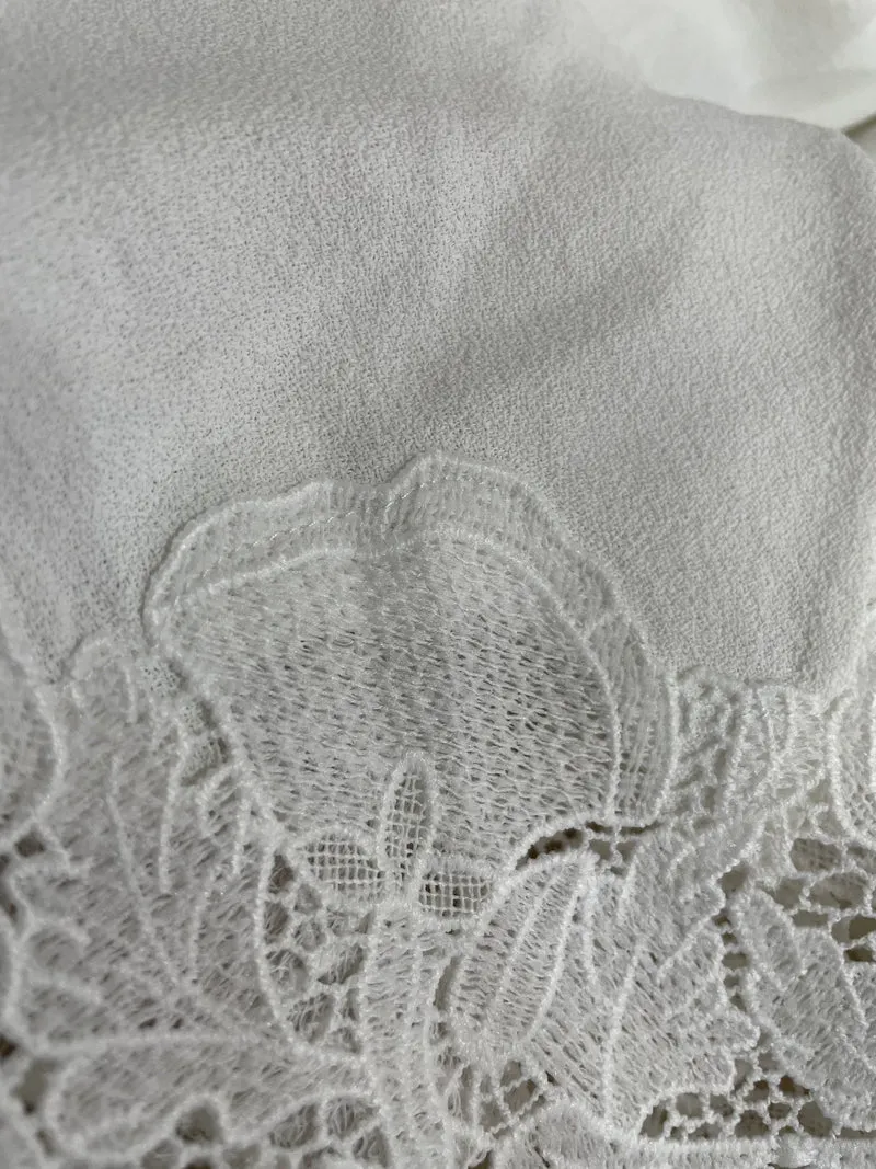 MAJE Falda Blanca Macramé