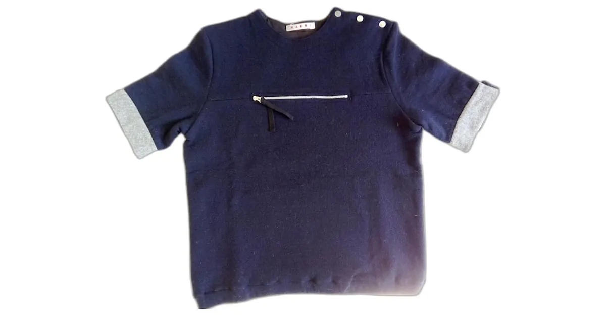 Marni Cremallera Gris Azul marino 