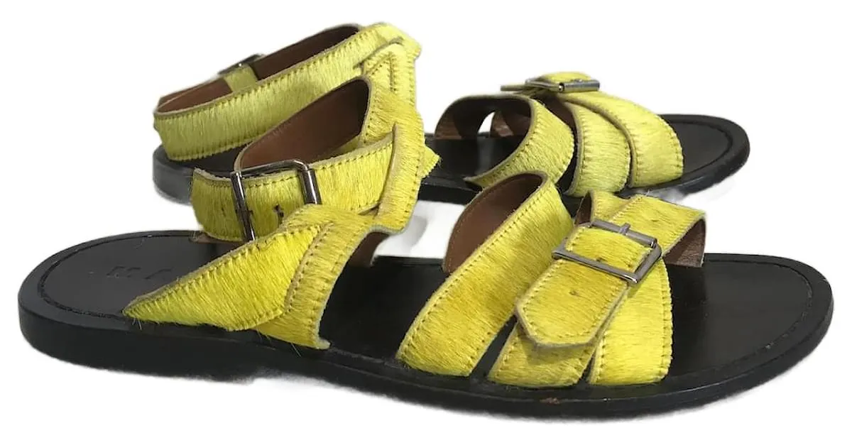 MARNI Sandalias T.UE 37 cuero Amarillo 
