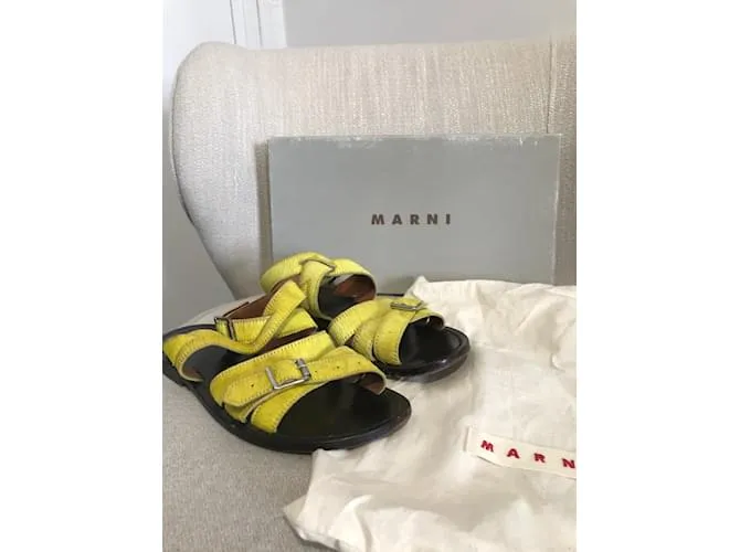 MARNI Sandalias T.UE 37 cuero Amarillo 