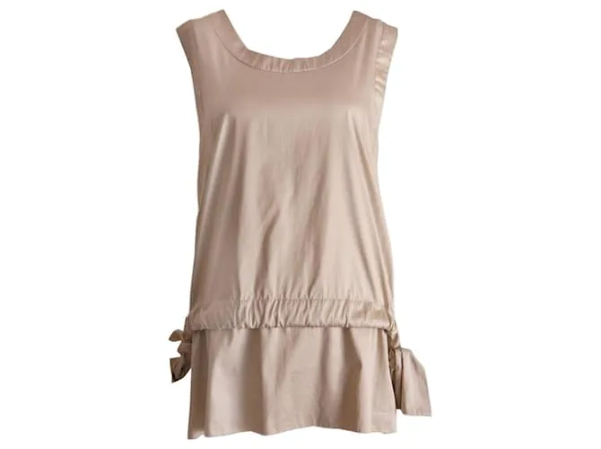 Marni, top beige con espalda abierta. Castaño 