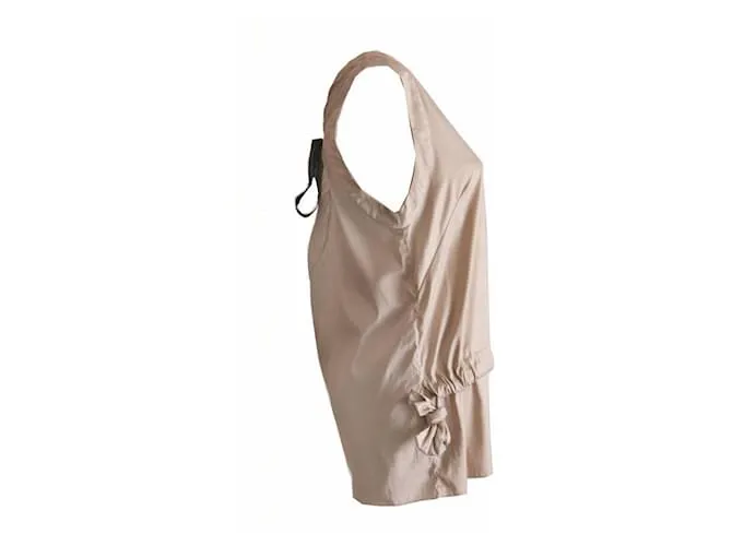 Marni, top beige con espalda abierta. Castaño 