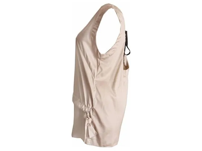 Marni, top beige con espalda abierta. Castaño 