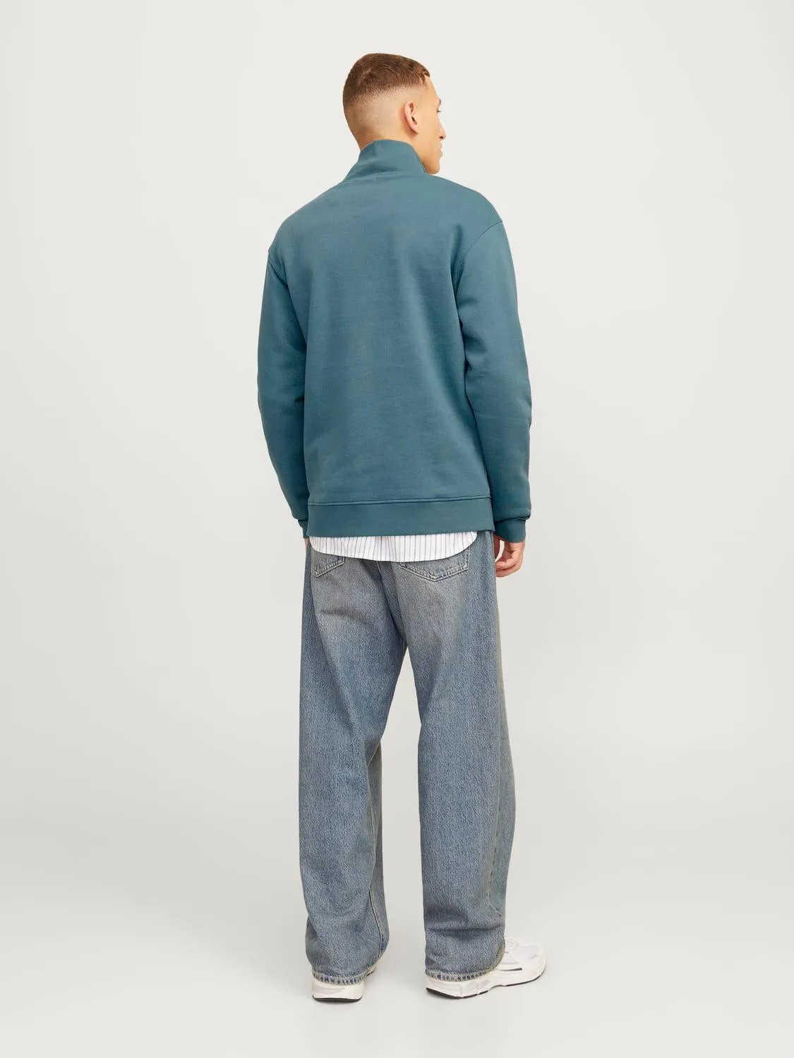 Media cremallera Liso | Azul intermedio | Jack & Jones®