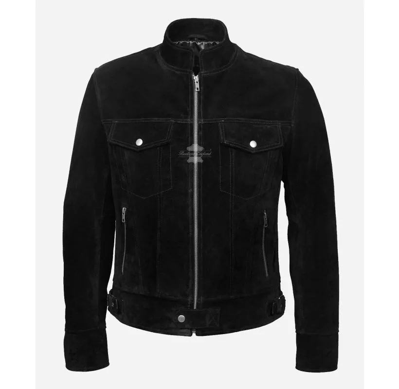 Miguel Trucker Suede Jacket for Men Classic Leather Jacket