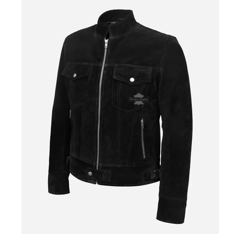 Miguel Trucker Suede Jacket for Men Classic Leather Jacket