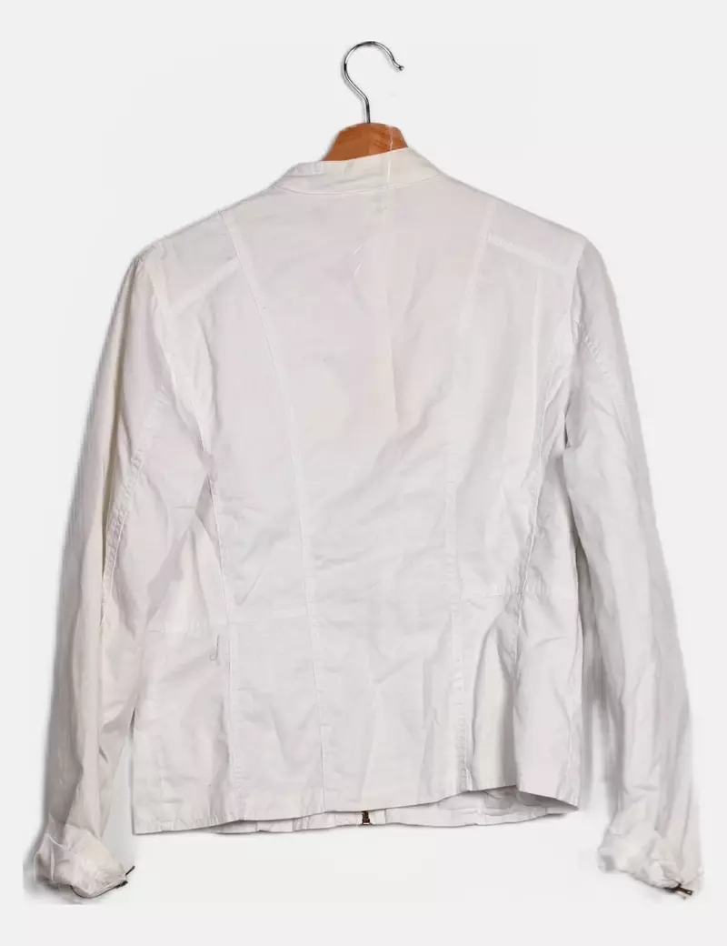 Mini Moda Chaqueta blanca cremallera