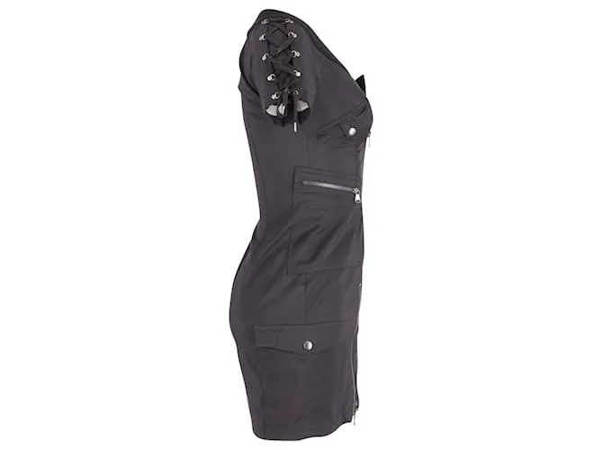 Minivestido con cremallera en viscosa negra de Moschino Negro 