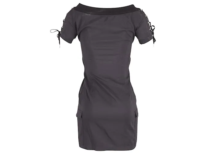 Minivestido con cremallera en viscosa negra de Moschino Negro 
