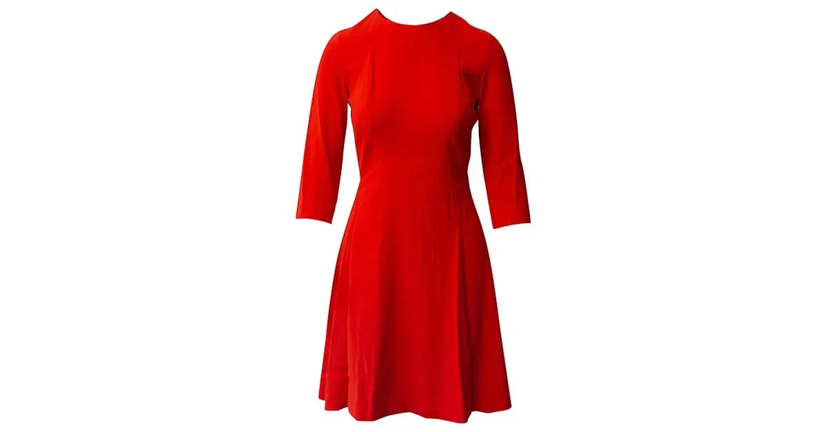 Minivestido con espalda abierta Sandro Requiem en viscosa roja 