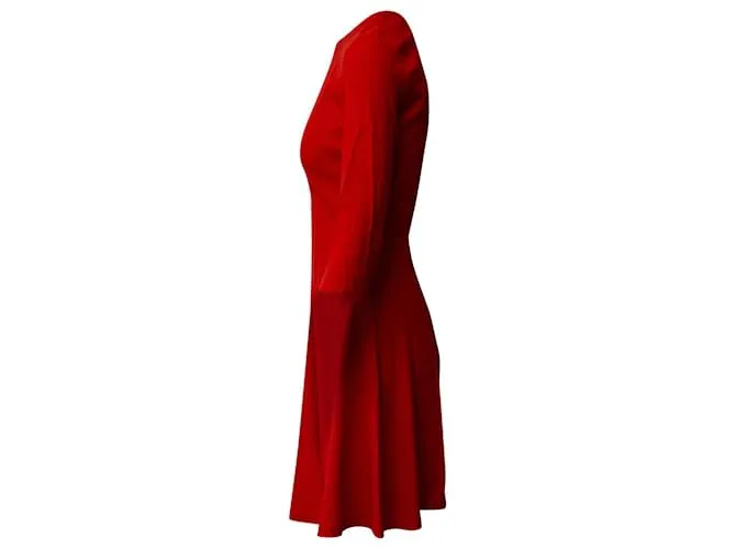 Minivestido con espalda abierta Sandro Requiem en viscosa roja 