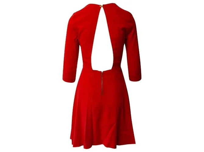Minivestido con espalda abierta Sandro Requiem en viscosa roja 