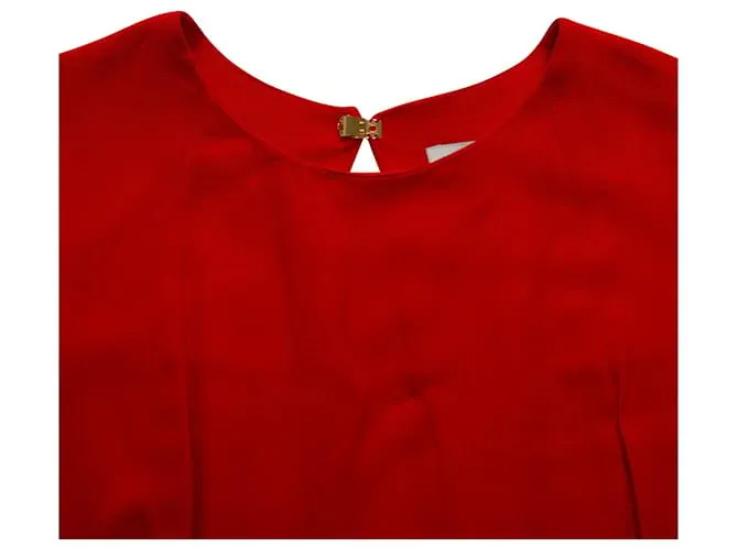 Minivestido con espalda abierta Sandro Requiem en viscosa roja 