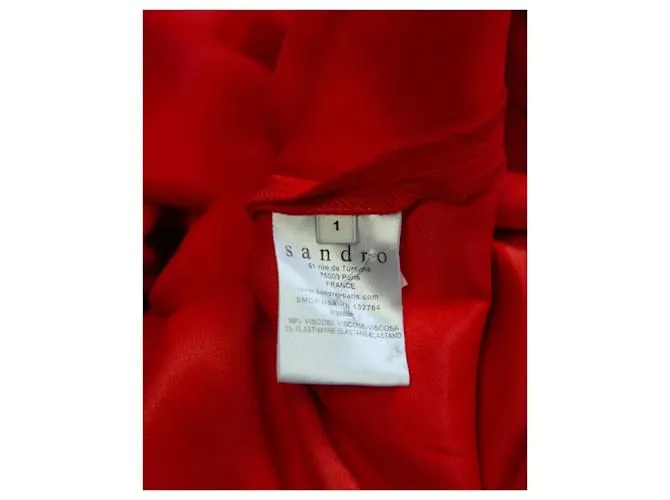 Minivestido con espalda abierta Sandro Requiem en viscosa roja 