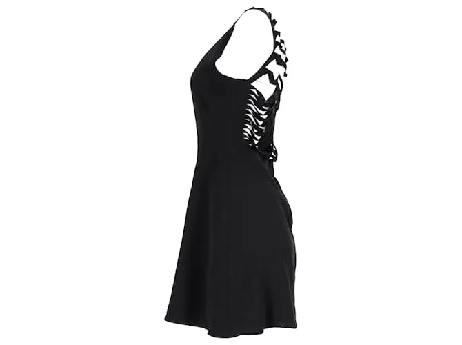 Minivestido Sandro con espalda recortada en poliéster negro 