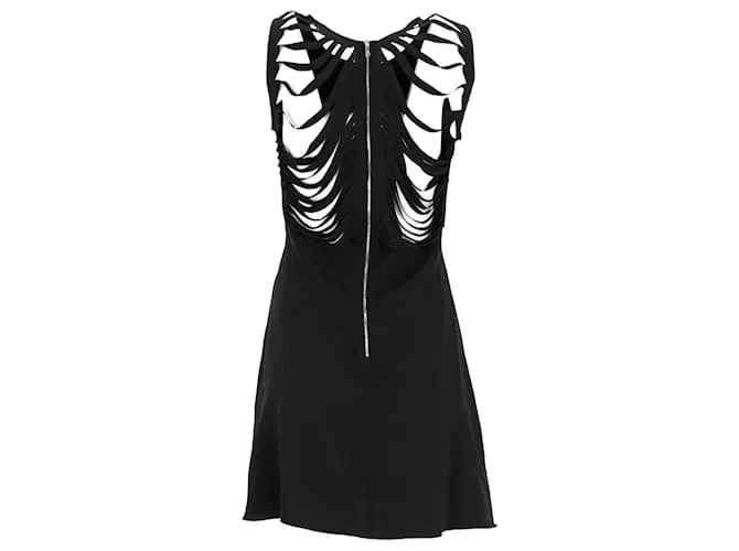 Minivestido Sandro con espalda recortada en poliéster negro 