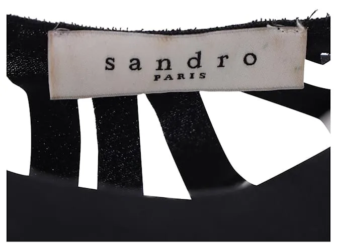 Minivestido Sandro con espalda recortada en poliéster negro 