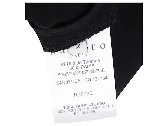 Minivestido Sandro con espalda recortada en poliéster negro 