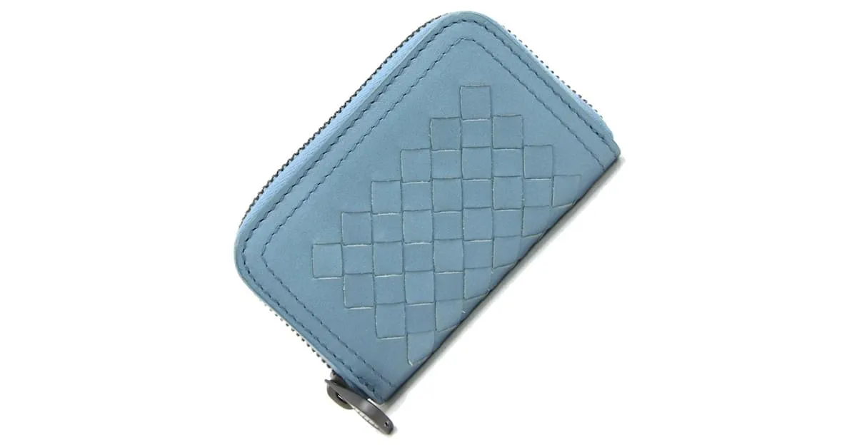 Monedero de cuero azul claro Bottega Veneta 