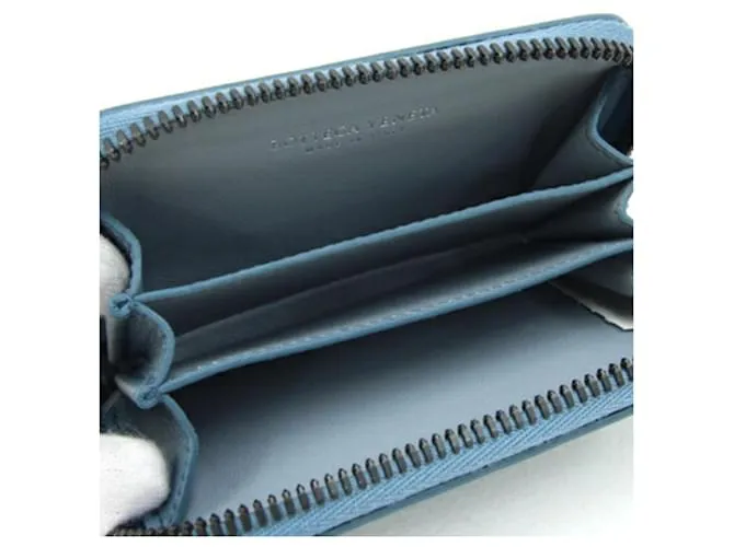 Monedero de cuero azul claro Bottega Veneta 