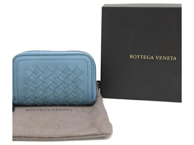 Monedero de cuero azul claro Bottega Veneta 
