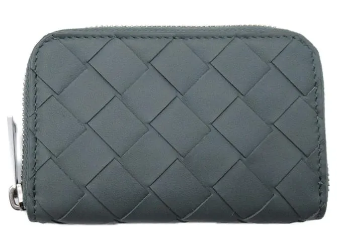 Monedero de cuero Intrecciato de Bottega Veneta Gris 
