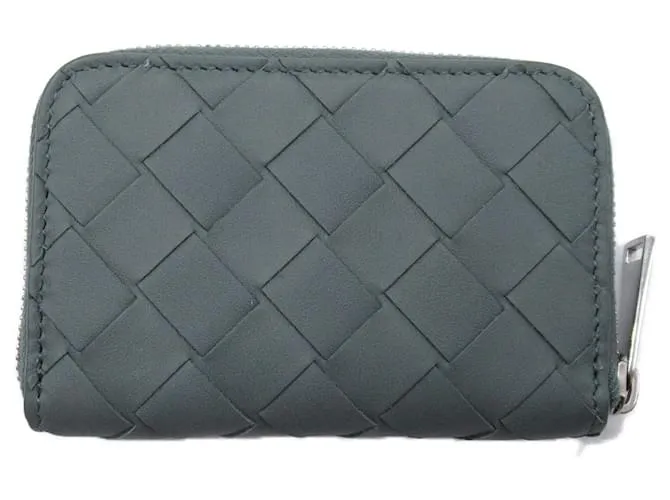 Monedero de cuero Intrecciato de Bottega Veneta Gris 