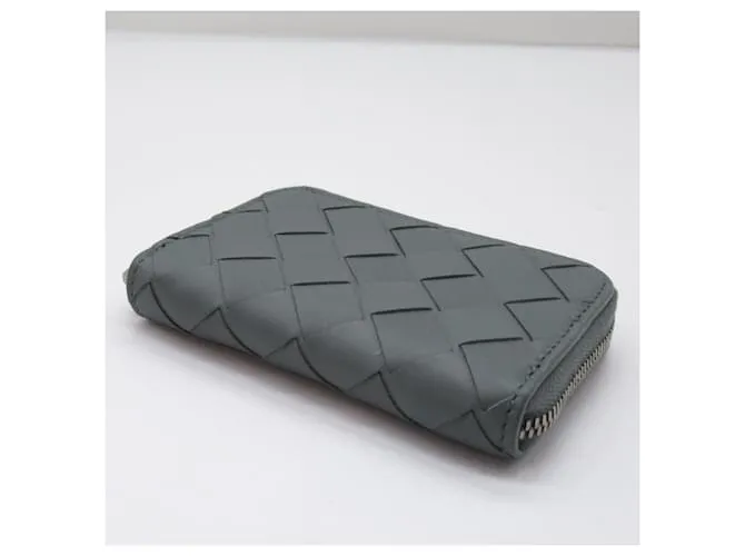 Monedero de cuero Intrecciato de Bottega Veneta Gris 