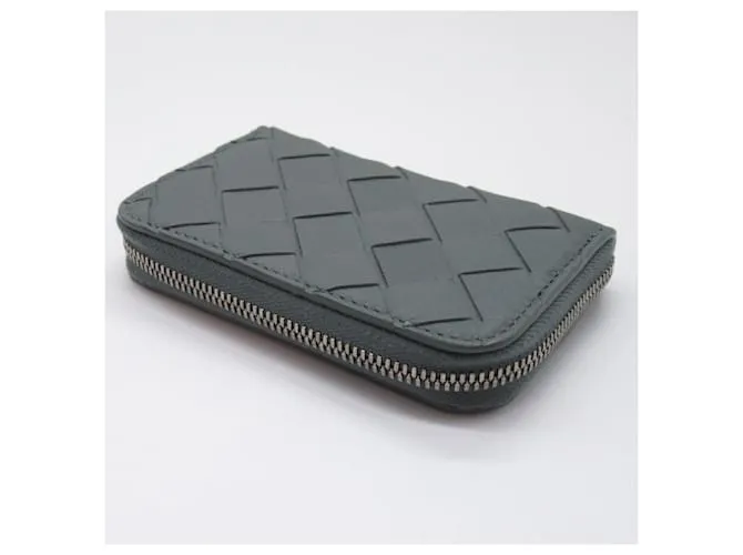 Monedero de cuero Intrecciato de Bottega Veneta Gris 