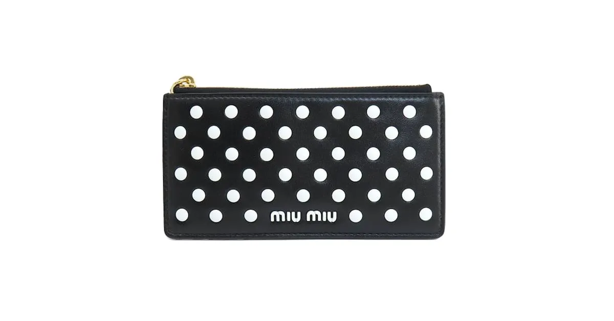 Monedero de cuero Miu Miu Negro 