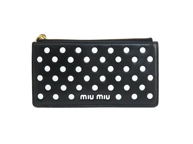 Monedero de cuero Miu Miu Negro 