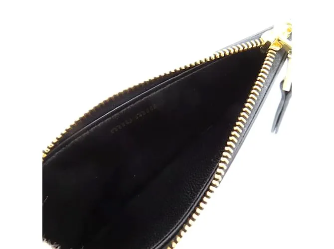 Monedero de cuero Miu Miu Negro 