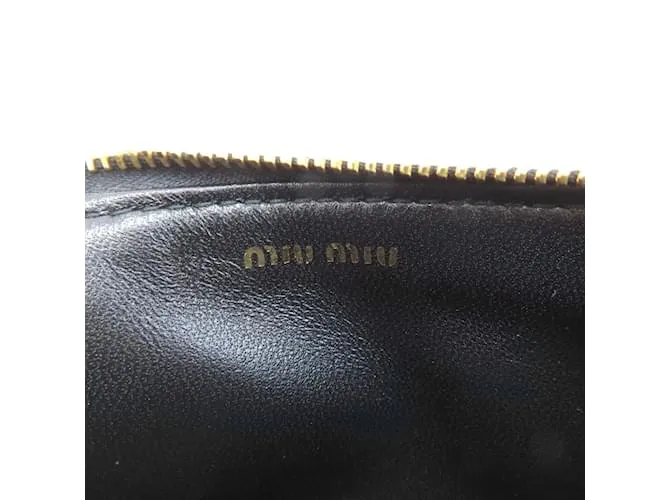 Monedero de cuero Miu Miu Negro 