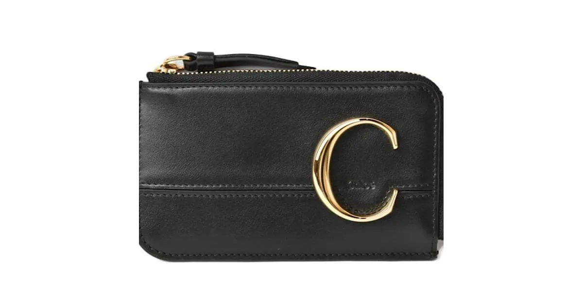 Monedero de cuero negro Chloé 