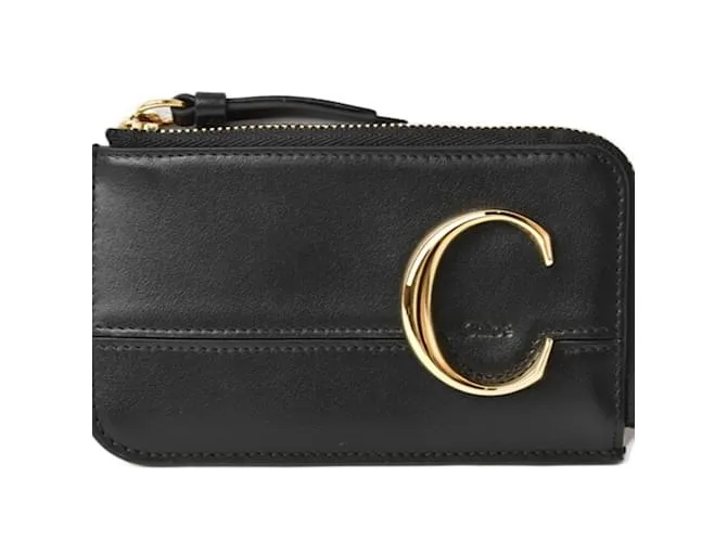 Monedero de cuero negro Chloé 
