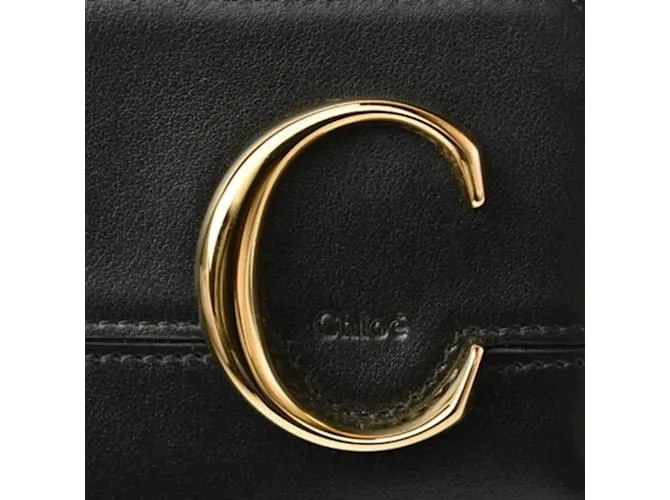 Monedero de cuero negro Chloé 
