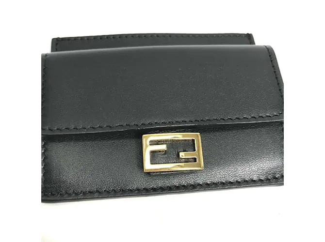Monedero de cuero negro Fendi 