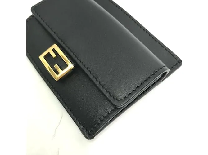 Monedero de cuero negro Fendi 
