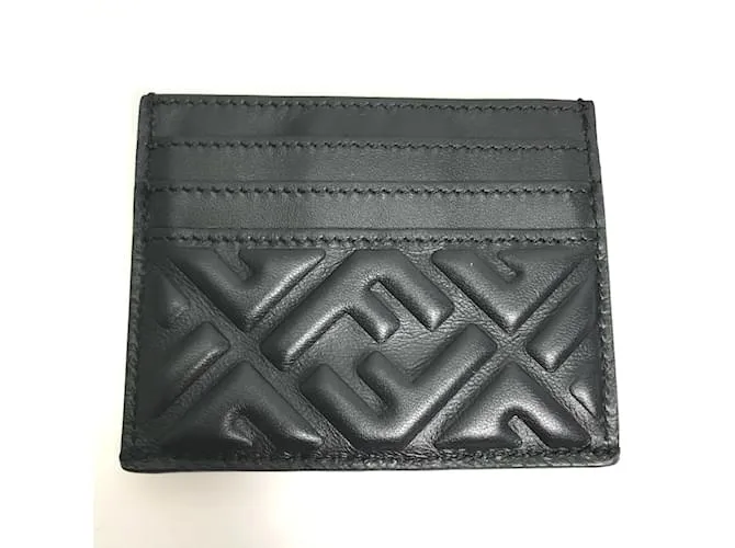 Monedero de cuero negro Fendi 