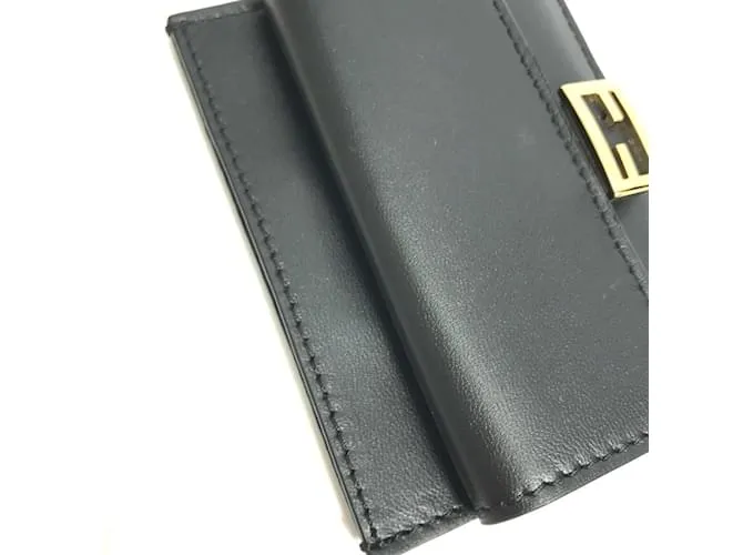 Monedero de cuero negro Fendi 
