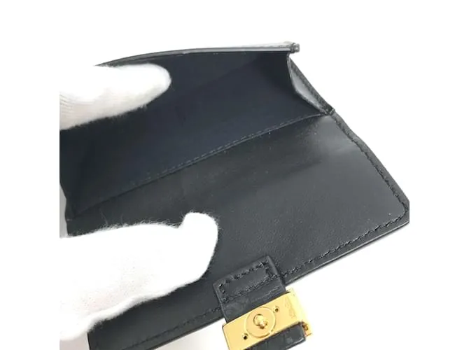 Monedero de cuero negro Fendi 