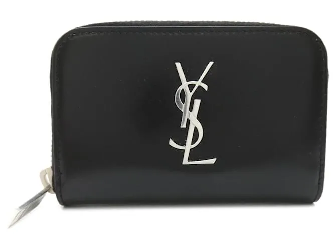 Monedero de cuero negro Saint Laurent 