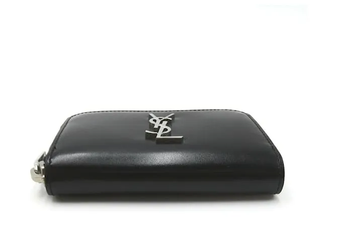 Monedero de cuero negro Saint Laurent 